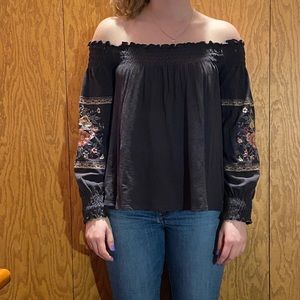 Of the shoulder floral top